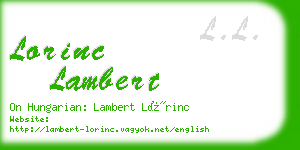 lorinc lambert business card